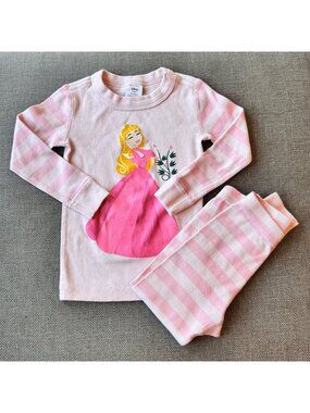 Hanna Andersson Disney Princess Aurora Sleeping Beauty Pajamas Set Pink 3T